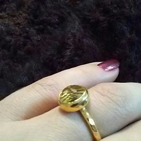 22k Gold Vermeil Solid 925 Sterling Silver Turkish Artisan Ring Faceted Stone 7 - Picture 2 of 6